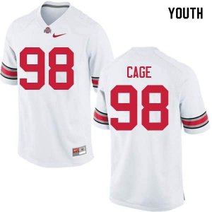Youth Ohio State Buckeyes #98 Jerron Cage White Nike NCAA College Football Jersey Sport TVJ1244VU
